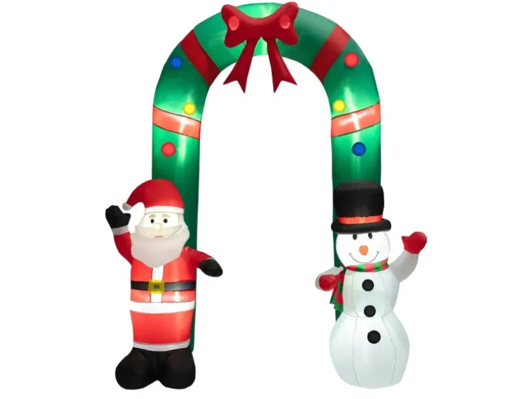Costway Aufblasbarer Weihnachtsbogen LED Weihnachtsdekoration 245cm