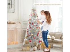 Costway Bleistift Weihnachtsbaum Lametta 180 cm