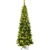 Costway Bleistift Weihnachtsbaum mit Led-Leuchten 200cm