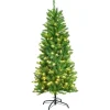 Costway Bleistift Weihnachtsbaum mit Warmweißen Led-Leuchten 150cm