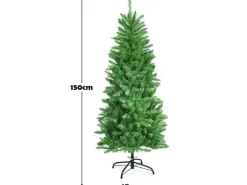 Costway Bleistift Weihnachtsbaum mit Warmweißen Led-Leuchten 150cm