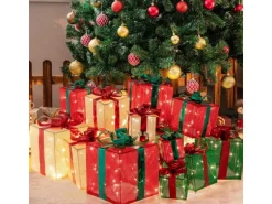 Costway Große Led Geschenkboxen 15 Gestapelte Dekoboxen 170 cm