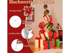 Costway Große Led Geschenkboxen 15 Gestapelte Dekoboxen 170 cm