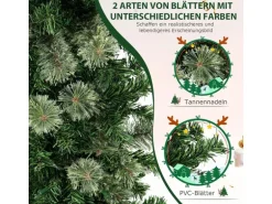 Costway Künstlicher Halber Weihnachtsbaum & 403 Zweigen 210cm
