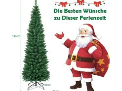 Costway Künstlicher Weihnachtsbaum 180cm 650 PVC Zweige & Klappsystem