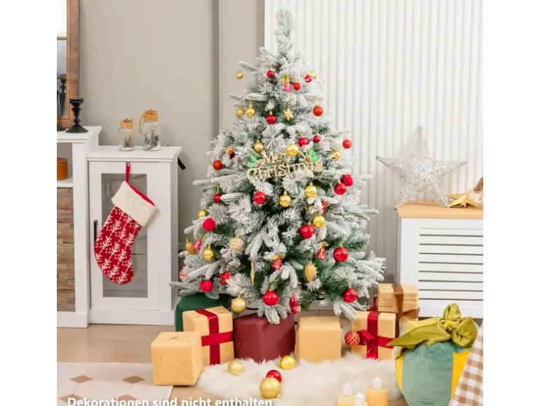 Costway Künstlicher Weihnachtsbaum mit 250 Led-Lichtern Grün 180cm