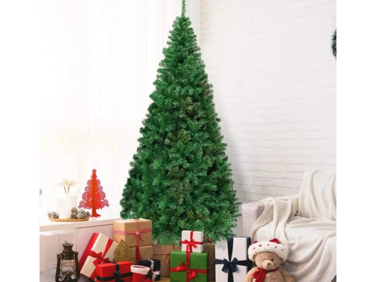 Costway Künstlicher Weihnachtsbaum 210cm 950 PVC Zweige & Klappsystem