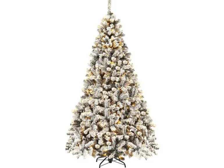 Costway Künstlicher Weihnachtsbaum mit Warmweißen Led-Leuchten 225cm