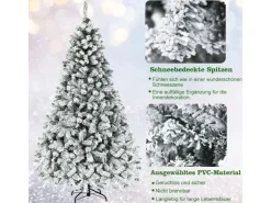Costway Künstlicher Weihnachtsbaum mit Warmweißen Led-Leuchten 225cm