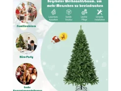 Costway Künstlicher Weihnachtsbaum 225cm Tannenbaum mit Klappsystem