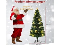 Costway Künstlicher Weihnachtsbaum Glasfaser &230 Zweigspitzen 180cm