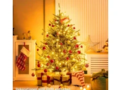 Costway Künstlicher Weihnachtsbaum mit Beleuchtung 136 cm