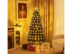 Costway Künstlicher Weihnachtsbaum mit Led Beleuchtetem Stern 150 cm