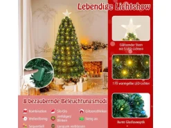 Costway Künstlicher Weihnachtsbaum mit Led Beleuchtetem Stern 150 cm