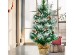 Costway Künstlicher Weihnachtsbaum 34 Schneebedeckte Spitzen 60cm