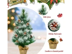 Costway Künstlicher Weihnachtsbaum 34 Schneebedeckte Spitzen 60cm