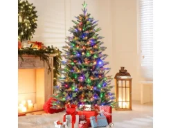 Costway Künstlicher Weihnachtsbaum mit Beleuchtung Grün