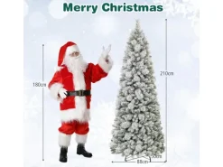 Costway Künstlicher Weihnachtsbaum mit LED-Lichtern Tannenbaum 210cm