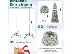 Costway Künstlicher Weihnachtsbaum mit LED-Lichtern Tannenbaum 210cm