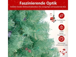 Costway Künstlicher Weihnachtsbaum mit Beleuchtung Tannenbaum 225cm