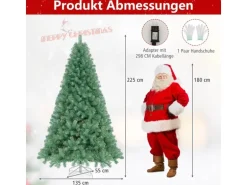 Costway Künstlicher Weihnachtsbaum mit Beleuchtung Tannenbaum 225cm