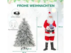 Costway Künstlicher Weihnachtsbaum Beleuchtung mit LED-Lichtern 146cm