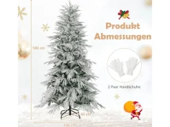 Costway Künstlicher Weihnachtsbaum&Beleuchtung & 594 Weigspitzen 180cm