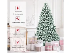 Costway Künstlicher Weihnachtsbaum mit Schnee und Led-Leuchten 225cm