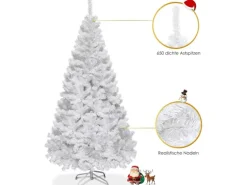 Costway Künstlicher Weihnachtsbaum 180cm mit 650 PVC Nadeln & Ständer