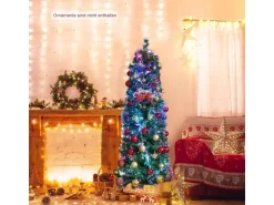 Costway Künstlicher Weihnachtsbaum mit Beleuchtung & 361 Spitzen 150cm