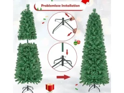 Costway Künstlicher Weihnachtsbaum mit Beleuchtung & 361 Spitzen 150cm