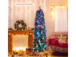 Costway Künstlicher Weihnachtsbaum mit Beleuchtung & 517 Spitzen 180cm