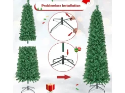 Costway Künstlicher Weihnachtsbaum mit Beleuchtung & 517 Spitzen 180cm