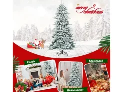 Costway Künstlicher Weihnachtsbaum 210cm Bleistiftbaum 1108 Spitzen