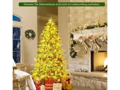 Costway Künstlicher Weihnachtsbaum mit LED-Lichtern 180cm