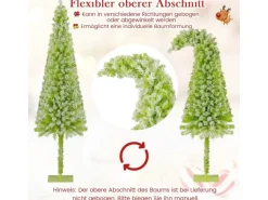 Costway Künstlicher Weihnachtsbaum mit Beleuchtung und Schnee 180cm