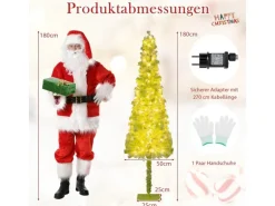 Costway Künstlicher Weihnachtsbaum mit Beleuchtung und Schnee 180cm