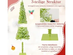 Costway Künstlicher Weihnachtsbaum mit Beleuchtung und Schnee 180cm