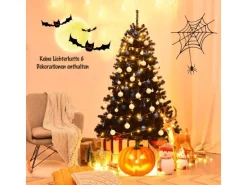 Costway Künstlicher Weihnachtsbaum mit Klappsystem Schwarz 180cm