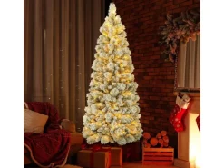 Costway Künstlicher Weihnachtsbaum mit Beleuchtung Tannenbaum 180cm