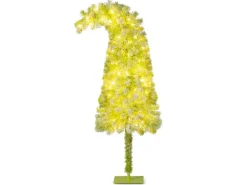 Costway Künstlicher Weihnachtsbaum mit Beleuchtung und Schnee 150cm