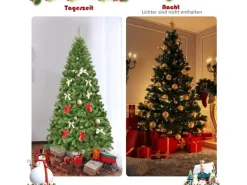 Costway Künstlicher Weihnachtsbaum 225cm mit Ständer & 1346 Spitzen
