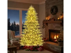 Costway Künstlicher Weihnachtsbaum mit Beleuchtung Tannenbaum 210cm