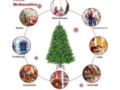 Costway Künstlicher Weihnachtsbaum 180cm mit 586 PVC Zweigen