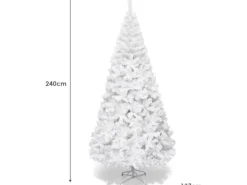 Costway Künstlicher Weihnachtsbaum 240cm mit 1138 PVC Nadeln & Ständer