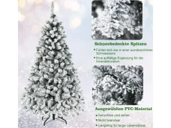 Costway Künstlicher Weihnachtsbaum mit Warmweißen Led-Leuchten 180cm