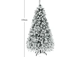 Costway Künstlicher Weihnachtsbaum mit Warmweißen Led-Leuchten 180cm