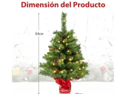 Costway Künstlicher Weihnachtsbaum mit Beleuchtung 64 cm