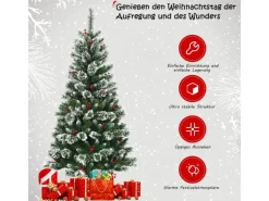 Costway Künstlicher Weihnachtsbaum 150cm mit 339 Schneebedeckte Zweige