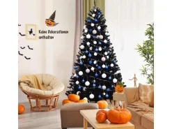 Costway Künstlicher Weihnachtsbaum mit Klappsystem Schwarz 225cm